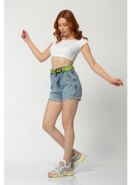 Yırtık Detaylı Denim Kadın Şort - Mavi Mavi - 26 fırsatları