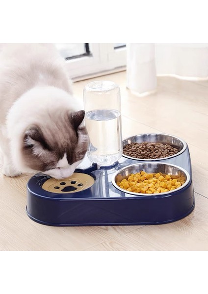 Pembe Tarzı M-29.5X24.5X24.5CM Pet Kedi Kase Otomatik Köpek Besleyici 500 ml Köpek Su Şişesi Kedi Mama Kasesi Pet Paslanmaz Çelik Çift Kase 3 Çanak Kedi Aksesuarları (Yurt Dışından) fiyatları