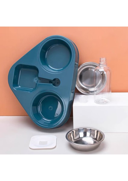 Pembe Tarzı M-29.5X24.5X24.5CM Pet Kedi Kase Otomatik Köpek Besleyici 500 ml Köpek Su Şişesi Kedi Mama Kasesi Pet Paslanmaz Çelik Çift Kase 3 Çanak Kedi Aksesuarları (Yurt Dışından) indirimleri