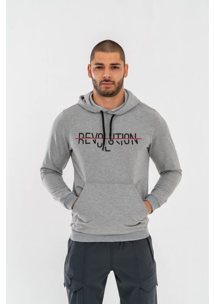 Sweatshırt Kapşonlu - 904 - B05 - Gri