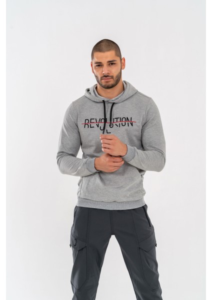 Sweatshırt Kapşonlu - 904 - B05 - Gri
