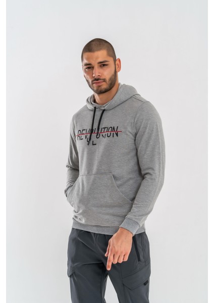 Sweatshırt Kapşonlu - 904 - B05 - Gri