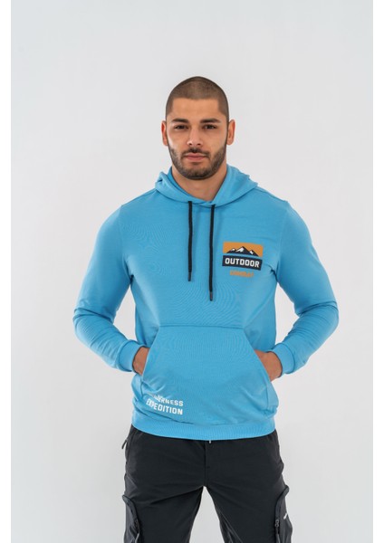 Sweatshırt Kapşonlu - 904 - B08 - Mavi
