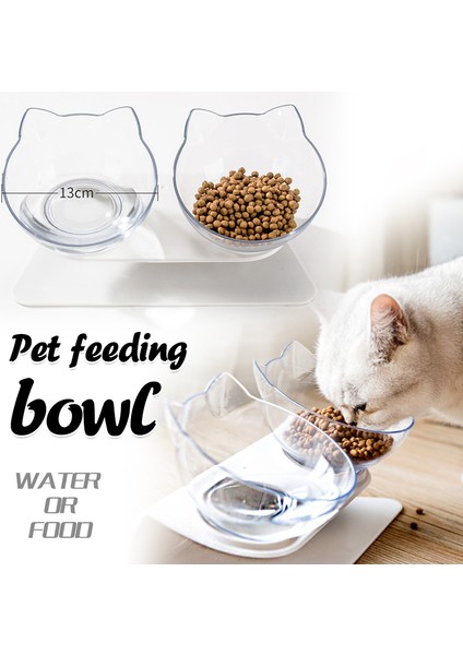 Şeffaf Stil Kedi Çift Kase Kedi Kase Köpek Kase Kaymaz Yükseltilmiş Standlı Mama Kasesi Kedi Besleme ve Sulama Malzemeleri Köpek Besleyici Evcil Hayvan Malzemeleri (Yurt Dışından) modelleri