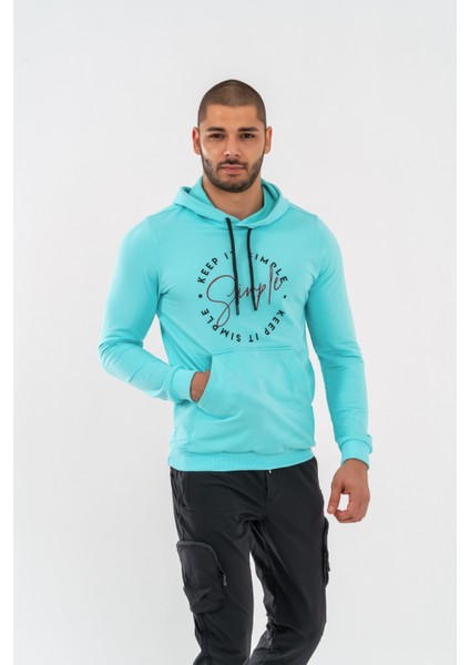 Sweatshırt Kapşonlu - 904 - B38 - Su Yeşili