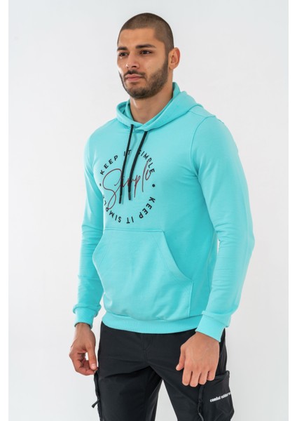 Sweatshırt Kapşonlu - 904 - B38 - Su Yeşili