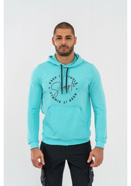 Sweatshırt Kapşonlu - 904 - B38 - Su Yeşili
