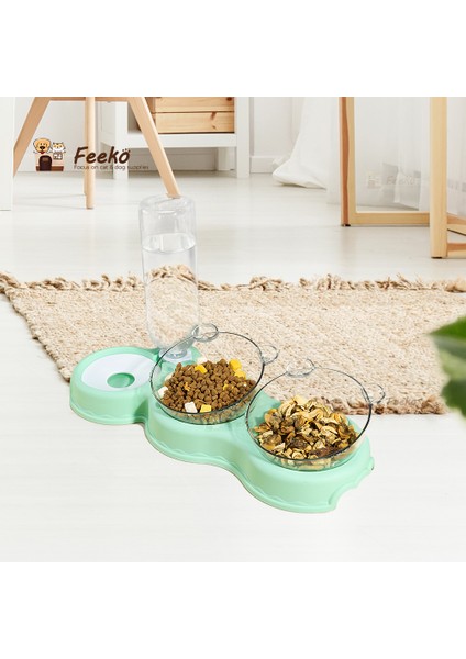 Açık Yeşil Tarzı Otomatik Kaseler ve Suluklar Kedi Sulukları Köpekler Için Ürünler Kediler Maması Çift Yem ve Kaseler Depolama Evcil Hayvan Ürünleri (Yurt Dışından) fiyatları
