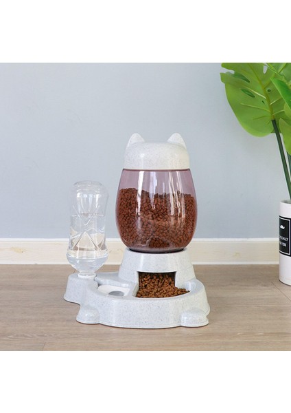 Gri Stil 2l 2.2l Pet Köpek Kedi Köpekler Için Otomatik Besleyici Kase Içme Suyu 528ML Şişe Yavru Kedi Kaseler Yavaş Gıda Besleme Malzemeleri (Yurt Dışından)