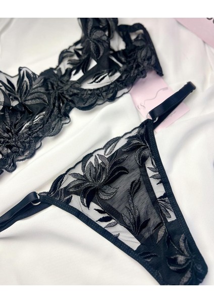 Es Lingerie Black Amaris Bralet Sütyen Takım