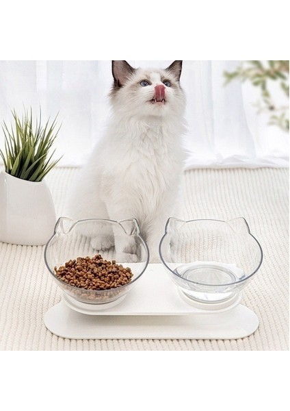 Beyaz Siyah Stil Çift Kedi Kase Kaymaz Eğilme Koruması Pet Boyun Şeffaf Kedi Maması Su Kabı Küçük Köpek Pet Kase Comedero Perro (Yurt Dışından) fırsatları