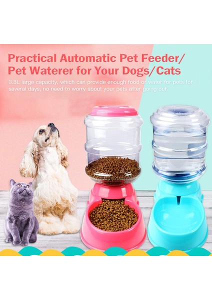Yeni Açık Pembe-2 Stili 3.8l 3.8l Yeni Pet Besleme Tiryakisi Kedi Köpek Otomatik Besleyici Içme Hayvan Pet Kase Suluk Evcil Hayvanlar Için Köpek Otomatik Içenler Gıda (Yurt Dışından) fiyatları