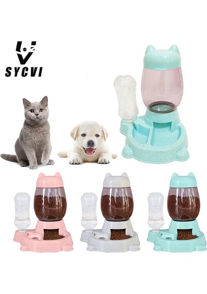 Premium Mavi Stil 2000G 2.2l Pet Köpek Kedi Köpekler Için Otomatik Besleyici Kase Içme Suyu 528ML Şişe Yavru Kedi Kaseler Yavaş Gıda Besleme Konteyner Malzemeleri (Yurt Dışından) fırsatları