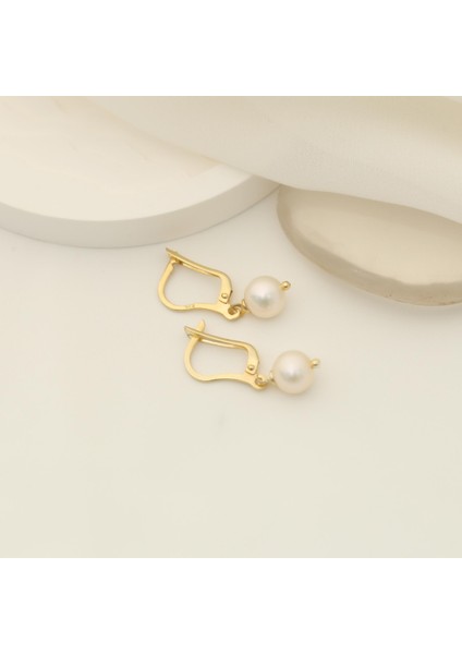 925 Ayar Gümüş White Tatlısu Incisi Küpe-8mm fırsatları