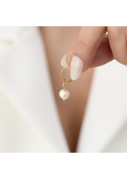 925 Ayar Gümüş White Tatlısu Incisi Küpe-8mm indirimleri