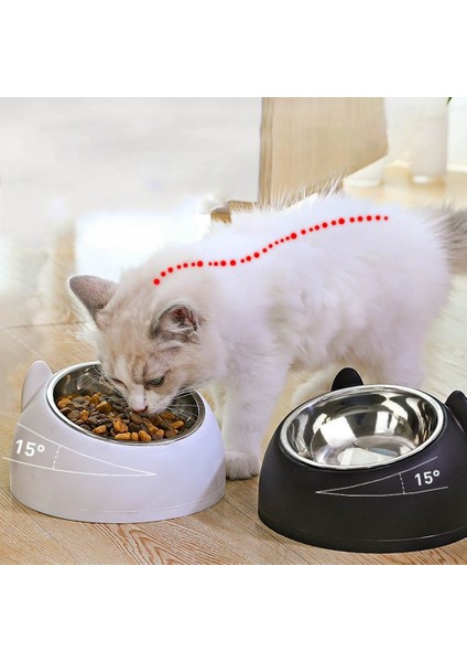 Beyaz Stil 400ML Köpek Kedi Kase Kedi Besleyici 15 Derece Yükseltilmiş Pet Gıda Tiryakisi Kediler Köpekler Için Kaseler Paslanmaz Çelik Köpek Köpek Kase Pet Aksesuarları (Yurt Dışından) modelleri