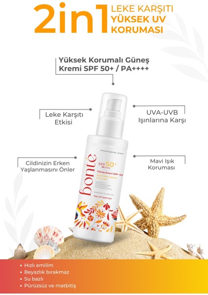 Leke Karşıtı Güneş Kremi SPF50+ Uva Uvb 100 ml