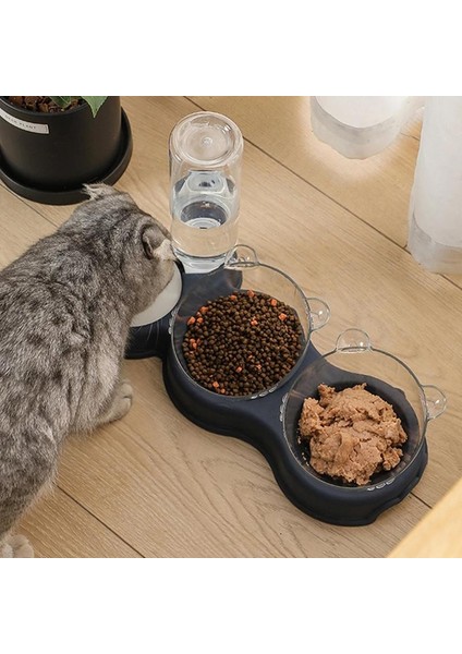 Mavi Stil Kedi Kasesi Üç Kase Otomatik Besleyici Devrilmeye Karşı Nem Geçirmez Ağız Köpek Kase Kediler Için Su Besleyici Kase (Yurt Dışından) fiyatları