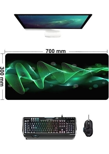 MP707 Oyunculara Özel Premium Kaymaz Desenli Gaming Mouse Pad 300 x 800 x 4 mm