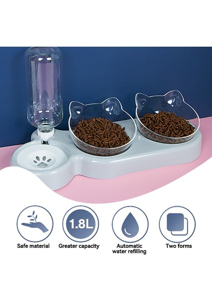 Stil 2d Stili 1 Adet Kedi Maması Kase Otomatik Besleyici Su Sebili Pet Köpek Kedi Maması Konteyner Içme Yükseltilmiş Stand Bulaşık Kasesi Pet Suluk Besleyici (Yurt Dışından) indirimleri
