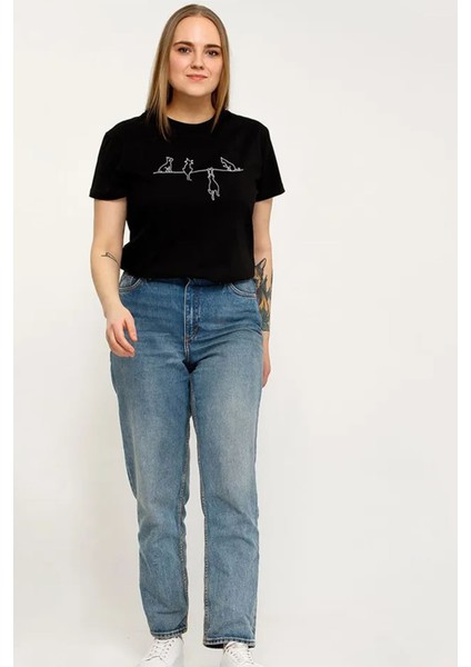 Only Trendwear Unisex Kedi Baskılı Oversize Tshirt fırsatları