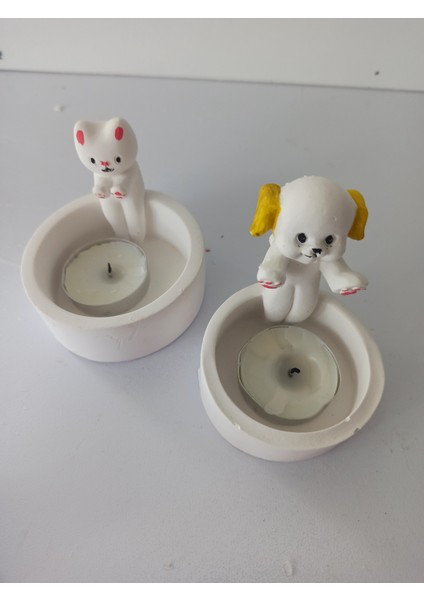 Isınan Kedi ve Köpek Ikili Mumluk