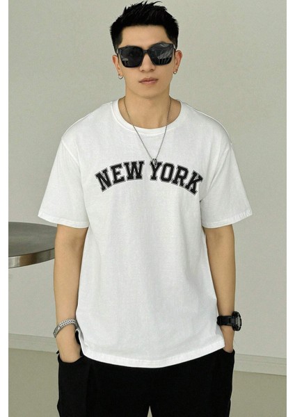 Only Trendwear Erkek New York Baskılı Oversize Tshirt fiyatları