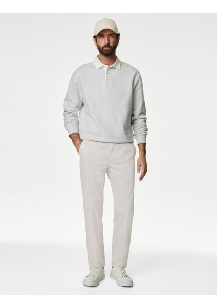 Regular Fit Hafif Dokulu Chino Pantolon