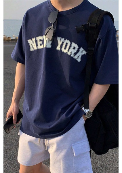 Only Trendwear Erkek New York Baskılı Oversize Tshirt