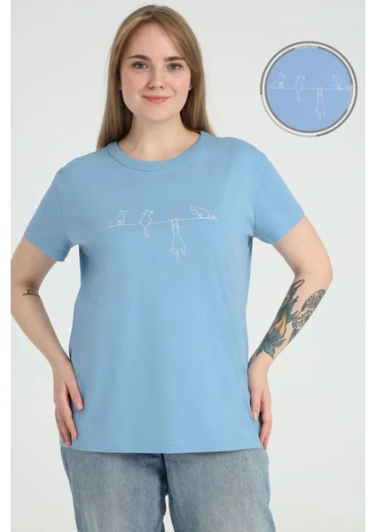 Only Trendwear Unisex Kedi Baskılı Oversize Tshirt fiyatları