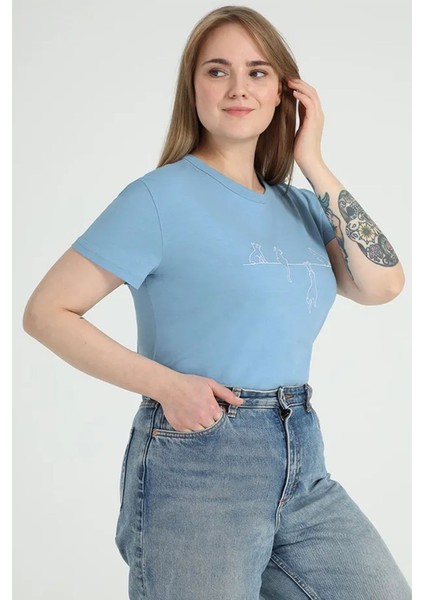 Only Trendwear Unisex Kedi Baskılı Oversize Tshirt modelleri