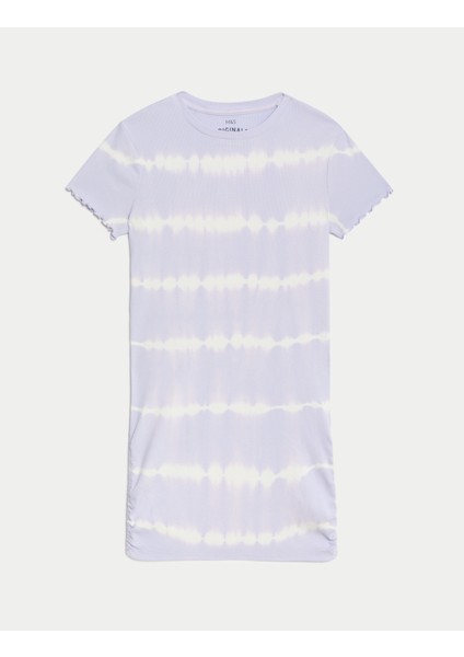 Desenli Kısa Kollu Elbise (6-16 Yaş) fırsatları