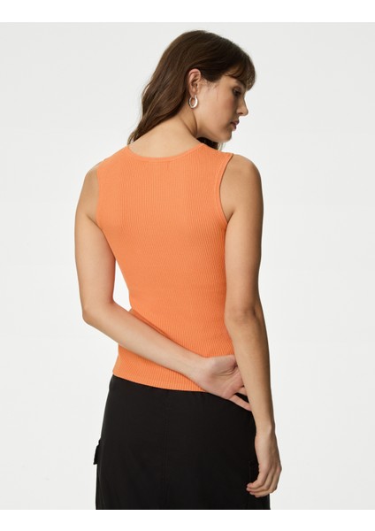 Regular Fit Yuvarlak Yaka Örme Bluz