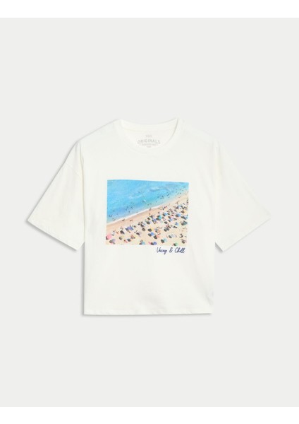 Saf Pamuklu Kısa Kollu T-Shirt (6-16 Yaş) indirimleri