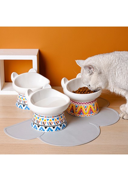 Bir Stil Servikal Omurganın Seramik Koruması Anti-Devrilme Yüksek Ayak Eğik Ağız Pet Çift Kase Kedi Mama Kasesi (Yurt Dışından) fiyatları