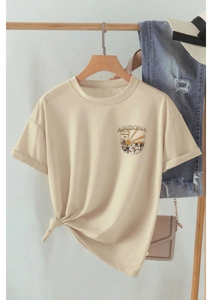 Only Trendwear Unisex Sırt Baskılı Arizona Oversize Tshirt fiyatları