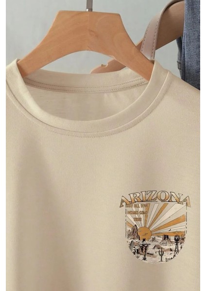 Only Trendwear Unisex Sırt Baskılı Arizona Oversize Tshirt modelleri