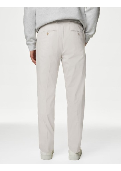 Regular Fit Hafif Dokulu Chino Pantolon