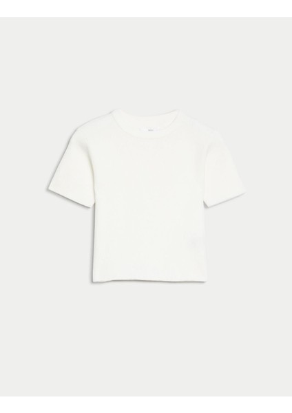 Fitil Detaylı Kısa Kollu Örme T-Shirt (6-16 Yaş) fırsatları