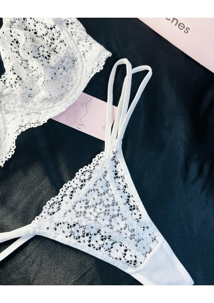 Es Lingerie White Daisy Bralet Sütyen Takım