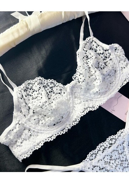 Es Lingerie White Daisy Bralet Sütyen Takım