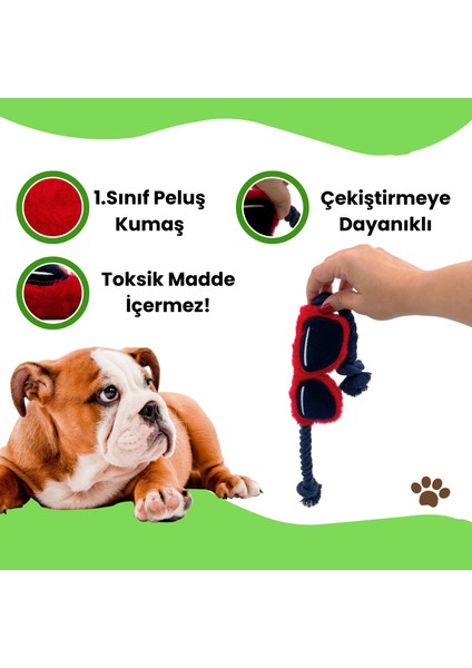 Havgun Gözlük Temalı Köpek Çekiştirme Oyuncağı Dayanıklı Köpek Diş Kaşıma Oyuncakları