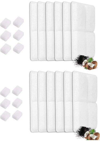 12 Adet Kare Filtreler Stili 6 Paket Kedi Su Fıskiyesi Filtreleri 2l Su Sebili Için Uygun Hindistan Cevizi Aktif Karbonlu Pet Fıskiye Değiştirme Filtreleri (Yurt Dışından)