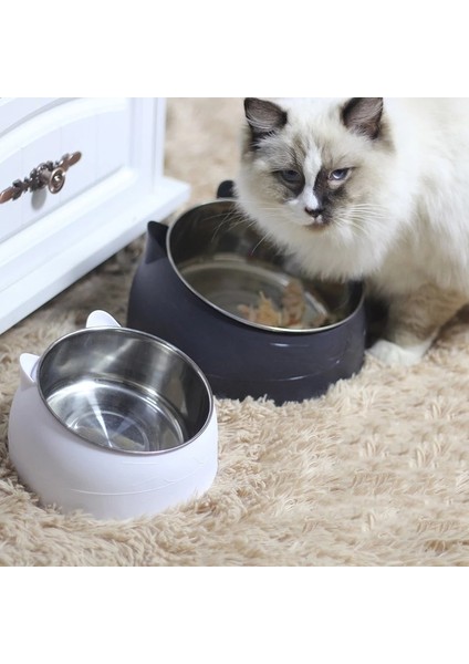 Mavi Stil 200ML Kaymaz Kedi Köpek Kase 15 Derece Eğik Koruma Boyun Yavru Kediler Besleyici Kedi Pet Kaseler Için Paslanmaz Çelik Çökmeye Dayanıklılık Bulaşık (Yurt Dışından) fırsatları