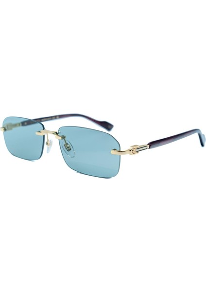 GG 1221S 003 56 Unisex Dikdörtgen Gold Metal Güneş Gözlüğü