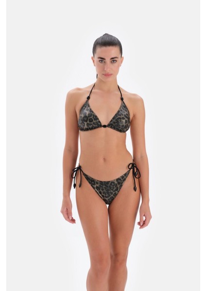 Kadın Kahverengi Üçgen Bikini Takım 3294