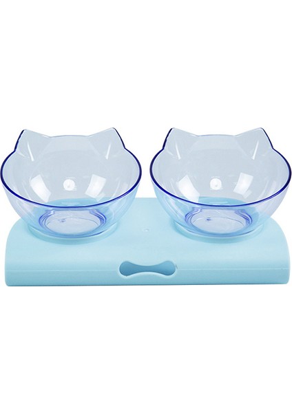 Mavi Şeffaf Stil Pet Yükseltilmiş Besleme Kabı Kedi Köpek Içme Havzası Kaymaz Düşmeye Karşı Korumalı Servikal Omurga Yavru Kedi Yavrusu Malzemeleri Cuenco Gato (Yurt Dışından)