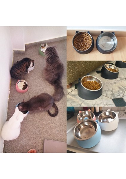 Turuncu Tarzı 400ML Paslanmaz Çelik Kedi Kasesi Kaymaz Köpek Tabanı Kedi Maması Içme Suyu Besleyici Eğim Boyun Koruma Tabağı Evcil Hayvan Kasesi ml (Yurt Dışından) fiyatları