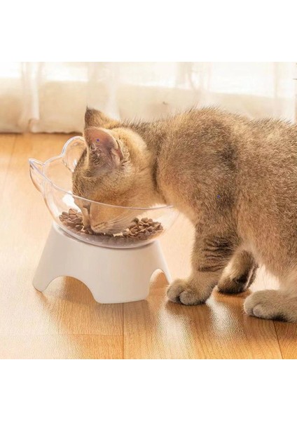 Beyaz Stil Koruma Servikal Omurga Kedi Çift Kase Kedi Kase Standı ile Pet Besleme Kedi Su Kasesi Kediler Için Gıda Pet Besleyici Malzemeleri (Yurt Dışından) modelleri