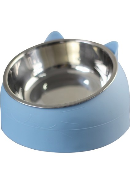 Mavi Stil 200ML Kedi Malzemeleri Kaymaz Kedi Köpek Kase 15 Derece Eğimli Koruma Boyun Köpek Kediler Besleyici Crashworthiness Base Pet Bowl (Yurt Dışından)